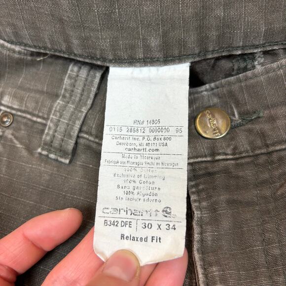Carhartt Ripstop Cargo Pants Double Knee Men's 30x33 Distressed Faded Workwear - Picture 6 of 14
